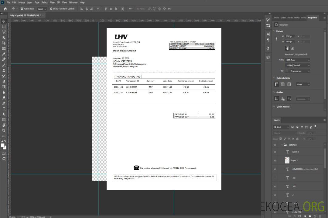 Relevé bancaire du Groupe LHV Royaume-Uni au format Word et PDF template Relevé bancaire du Groupe LHV Royaume-Uni au format Word et PDF template